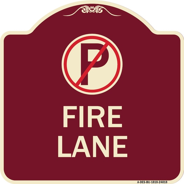 Signmission Fire Lane No Parking Symbol Heavy-Gauge Aluminum Architectural Sign, 18" x 18", BU-1818-24018 A-DES-BU-1818-24018 - main